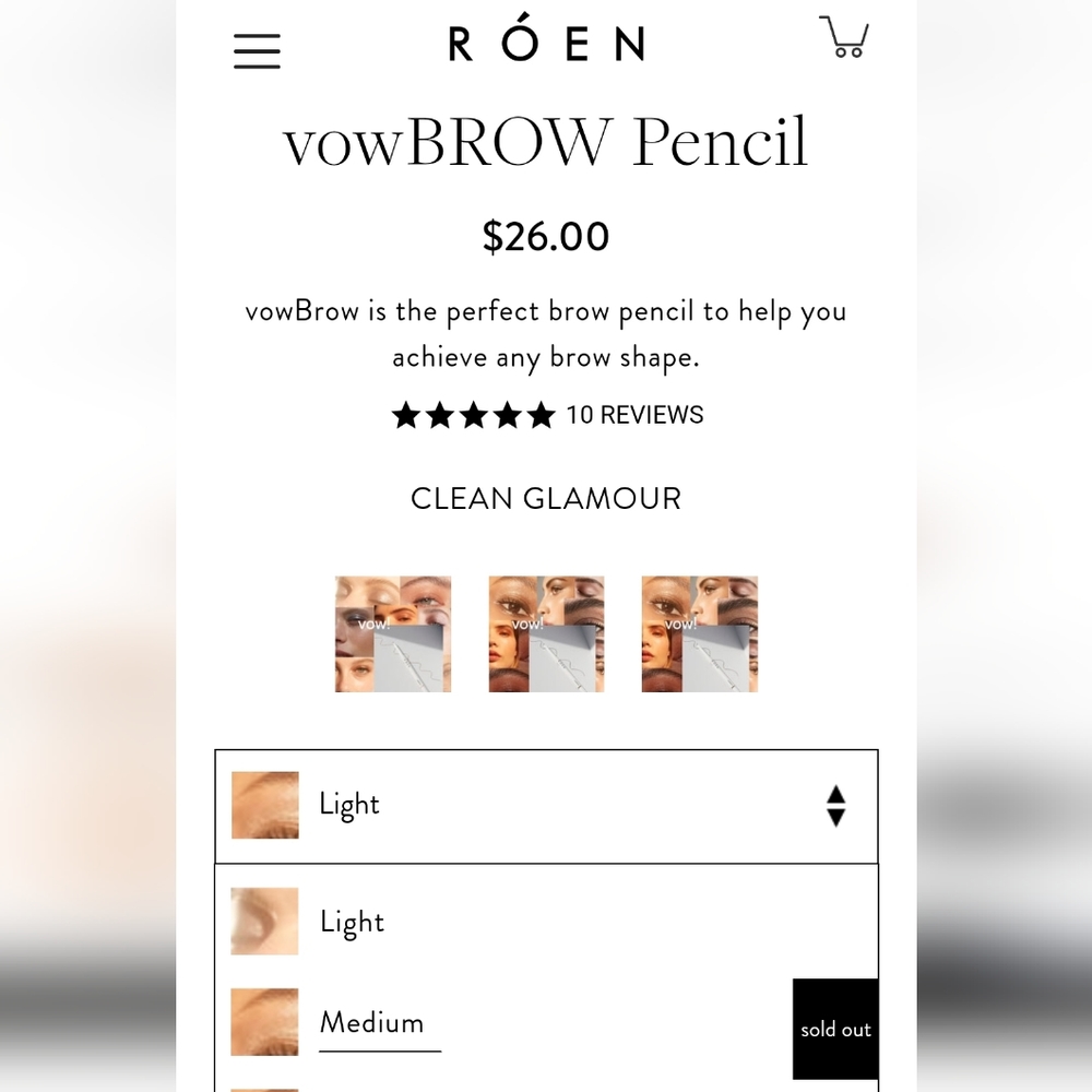 NIB Róen vowBROW Pencil